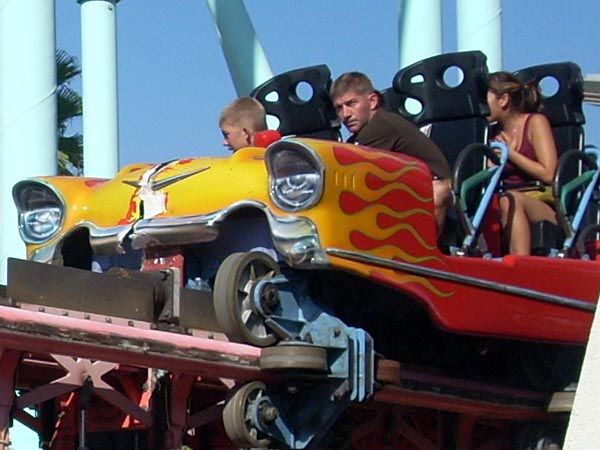 Damage to the roller coaster car